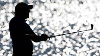Phil Mickelson plays his second shot from the 17th fairway during the final round of the Tour Championship in Atlanta, Georgia.