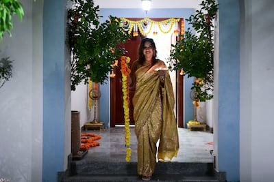 Pragati Grover prepares for the Diwali celebrations at her home in Dubai. Khushnum Bhandari / The National