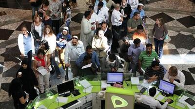 So far three million customers have had their mobile services suspended in the UAE for missing their sim card deadline. Pawan Singh / The National