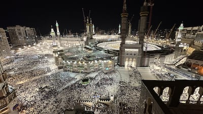 Pilgrims at Al Masjid Al Haram in Makkah. EPA