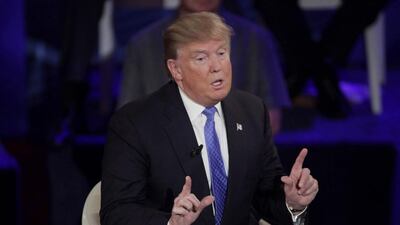 Republican presidential candidate Donald Trump takes part in a town hall. Darren Hauck/ AFP