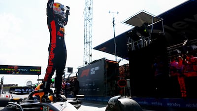 Red Bull's Max Verstappen after grabbing pole position for the Dutch GP. Getty
