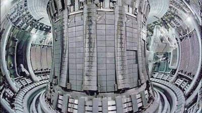 The inside of the Joint European Torus (JET) at the Culham Science Centre near Oxford, England. Experiments begin there soon to see if it is possible to create a commercially viable source of nuclear fusion energy – the goal for decades of scientists who say they cannot predict what will happen. AFP