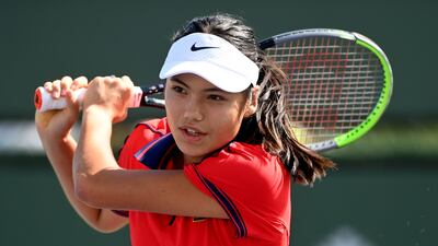 Emma Raducanu on the practice courts. USA Today