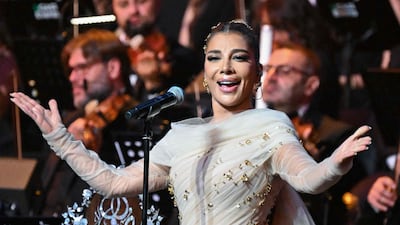 Syrian singer Assala Nasri in Damascus on September 17, her first performance there in more than 16 years. All photos: AFP