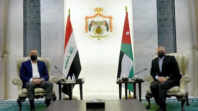 Iraq Prime Minister Mustafa Al Kadhimi with King Abdullah II in Amman, Jordan. Courtesy Media Office of Iraqi Prime Minister