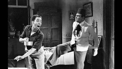 Everybody is Singing (1947) | Actors in Image: Ismail Yasin, Hassan Fayek