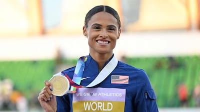 Gold medallist and world record holder Sydney Mclaughlin. AFP