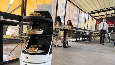 'Mozo', a robot waiter at Kimbo Restaurant & Cafe in Cairo, Egypt. Reuters