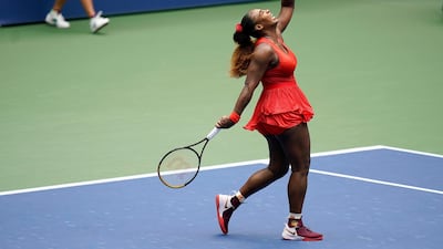 Serena Williams during her US Open quarter-final match against Tsvetana Pironkova. PA