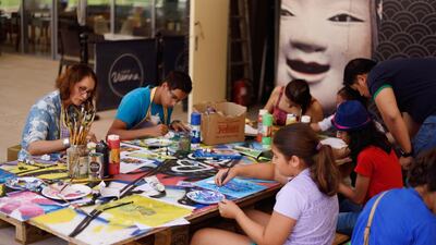 Free art classes at Bay Square Dubai. Courtesy of Dubai Properties