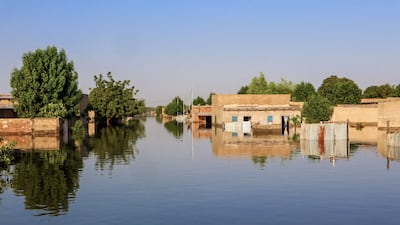 Submerged houses in N'Djamena. Flooding destroyed dozens of houses in Walia, a poor neighbourhood in the south of Chad's capital N'Djamena. AFP