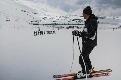 Col Khalil inspects his troops from a distance. Photo: Finbar Anderson / The National