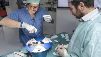 Dr Cesare Quarto, Consultant Cardiac Surgeon at Royal Brompton & Harefield Hospital, performs the Ozaki Procedure at Arab Health 2018. Antonie Robertson / The National