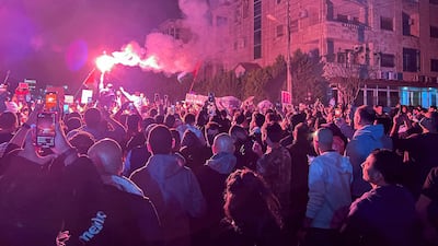 Protests in support of Palestinians in Gaza, near the Israeli embassy in Amman. Reuters