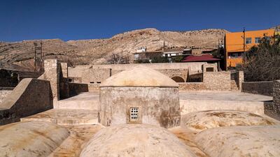 A view of the exterior of the Prophet Nahum synagogue, about 50 kilometres north of Mosul.