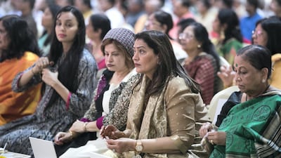 The shilanyas vidhi of the first traditional Hindu temple in the UAE is performed in the holy presence of His Holiness Mahant Swami Maharaj, the spiritual leader of BAPS Swaminarayan Sanstha.