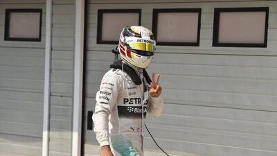 Lewis Hamilton secured his ninth pole in 10 races after qualifying for the Hungarian Grand Prix. Andrej Isakovic / AFP