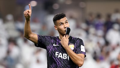 Houssine Rahimi after scoring for Al Ain