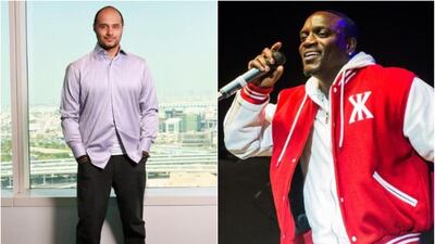 Prince Khaled bin Alwaleed bin Talal Al Saud (left) and Akon will speak at the Sharjah Entrepreneurship Festival in November.
