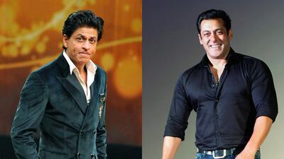 Shah Rukh Khan, left, and Salman Khan, who usually release their films at different times to avoid competition, surprised many fans by scheduling movies head-to-head next year. AFP; Rajanish Kakade / AP photo