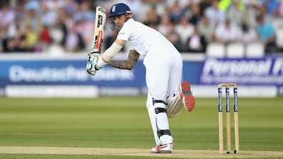 Alex Hales of England bats during Day 3 of the third Test against Sri Lanka at Lord's on Sunday. Gareth Copley / Getty Images / June 11, 2016