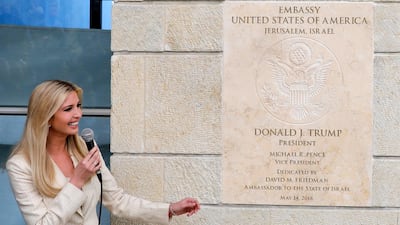 Ivanka Trump at the opening of the new US embassy in Jerusalem. Abir Sultan / EPA