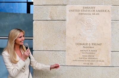 Ivanka Trump at the opening of the new US embassy in Jerusalem. Abir Sultan / EPA