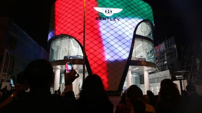The new Al Habtoor Motors and Bentley Emirates flagship showroom on Sheikh Zayed Road in Dubai. Ravindranath K / The National