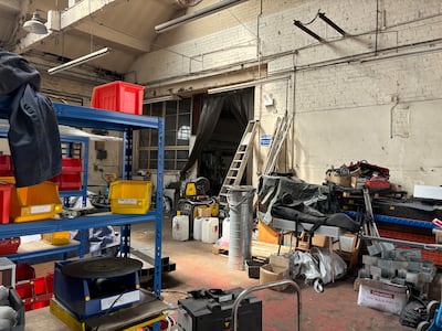 Chris Birt's steel workshop in Neepsend, Sheffield. Lemma Shehadi / The National