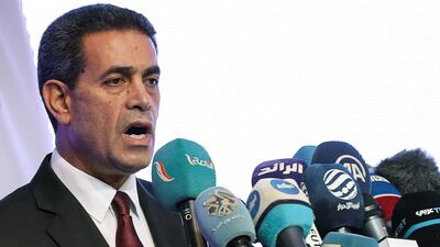 Imad Al Sayeh, head of Libya's High National Electoral Commission, gives a press conference in the capital Tripoli. AFP