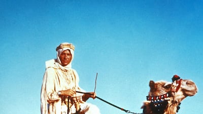 Actor Peter O'Toole starring in the film Lawrence Of Arabia in 1962. Shutterstock