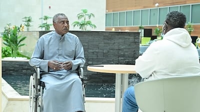 Hassan Ahmed has lost one leg to diabetes. Photo: Sheikh Shakhbout Medical City