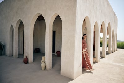 Natural and desert tones fill the collection, such as this silk Chiara dress. Photo: Loro Piana