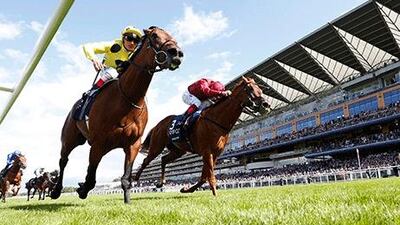 Sheikh Mohammed Obaid’s Postponed, left, who won the King George VI and Queen Elizabeth Stakes at Ascot in July and the Prix Foy at Longchamp in September, is now the only likely runner for the Dubai World Cup Carnival. Alan Crowhurst / Getty Images