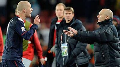 Michael Bradley, left, must have impressed his father Bob, right, when he scored against Slovenia in the 2-2 draw on Friday.