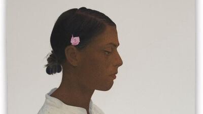 A detail of an artwork by Ali Khazim, on view at Jhaveri Contemporary's booth in the Focus section, curated by Omar Kholeif. Courtesy Ali Kazim and Jhaveri Contemporary