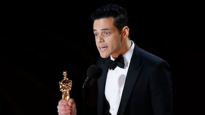 Egyptian-American Rami Malek accepts the Best Actor award for his role in 'Bohemian Rhapsody' at the 91st Academy Awards. Photo: Reuters