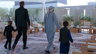 Sheikh Hamdan bin Mohammed, Crown Prince of Dubai, Deputy Prime Minister and Minister of Defence, says he enjoyed a 'multifaceted discussion on space, technology and humanity' with Elon Musk in Dubai. Photo: faz3 / Instagram