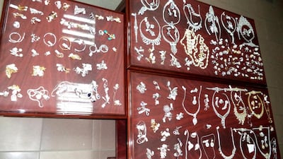 Three Romanian men accused of stealing Dh12 million worth of jewelry from a shop in Dubai were arrested. Courtesy Dubai Police Dept.