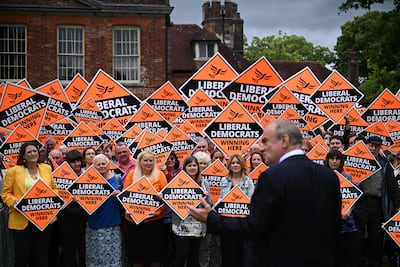 The Liberal Democrats, led by Ed Davey, pictured, want British citizens to have their own MPs to represent them in Parliament. AFP