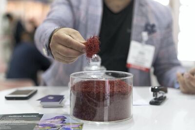 The Faizi Group saffron stand in Afghanistan pavilion at Gulfood. Reem Mohammed / The National