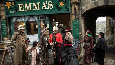 Steampunk enthusiasts attend the sixth annual Haworth Steampunk Weekend. AFP