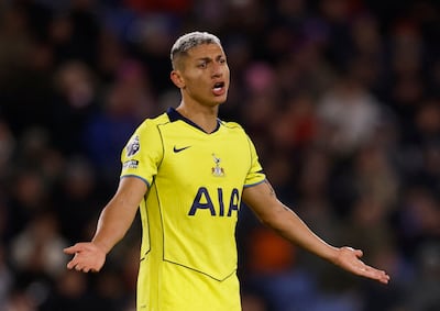 Tottenham striker Richarlison had two goals chalked off for offside against Crystal Palace. Reuters