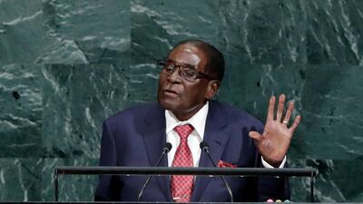 Robert Mugabe addresses the United Nations General Assembly earlier this year. EPA