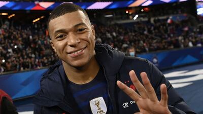 France's forward Kylian Mbappe after scoring four goals in the 8-0 win against Kazakhstan at the Parc des Princes in Paris. AFP