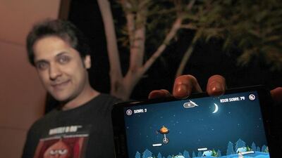 Atif Khan and his friend in Saudi Arabia have developed the Wheely Bird game, which can be downloaded freely through the internet. Jeffrey E Biteng / The National