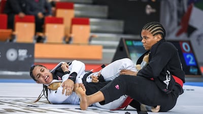 Gabrieli Pessanha, and Thamara Ferreira both from Brazil compete at the Abu Dhabi Grand Slam
