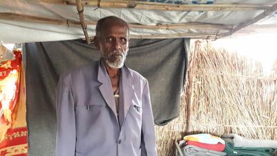 Hider, an Ethiopian refugee in Sudan for the third time in his life who has been separated from his son after arriving in Hamadyet. Crystal VanLeeuwen / MSF