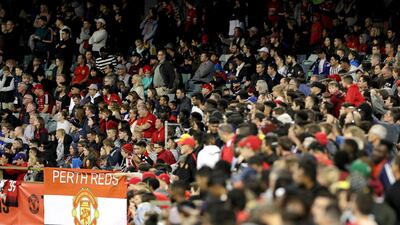 More than 12,000 fans showed up at the WACA in Perth to watch Manchester United train. EPA